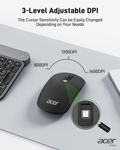 acer Ergonomic Mouse Wireless, 3 Adjustable DPI Vertical Mouse, 6 Buttons, Rechargeable Ergo Mouse, 2.4GHz Computer Mouse with USB Receiver for Laptop, PC, iMac and Desktop in Saudi Arabia