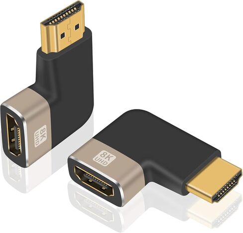 DUTTEK Right Angle HDMI ADAPTER ذكر إلى أنثى 2.1 نسخة ، 8K HDMI 90 درجة محول ، ارتفاع السرعة 48GBPS محول HDMI دعم 8K نقل الصوت والفيديو للتلفزيون ، ROKU ، FIRE STACK 2 حزمة in Saudi Arabia