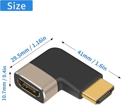 DUTTEK Right Angle HDMI ADAPTER ذكر إلى أنثى 2.1 نسخة ، 8K HDMI 90 درجة محول ، ارتفاع السرعة 48GBPS محول HDMI دعم 8K نقل الصوت والفيديو للتلفزيون ، ROKU ، FIRE STACK 2 حزمة in Saudi Arabia