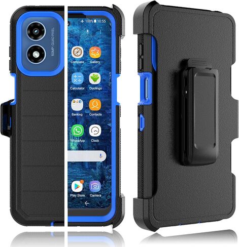Tekcoo Case for Motorola Moto G Play 2024 [4G Network Only] with [Built-in Screen Protector] Holster Locking Belt Clip [Military Grade 12FT Drop Tested] Full Body Carrying Kickstand Cover [Orange] in Saudi Arabia