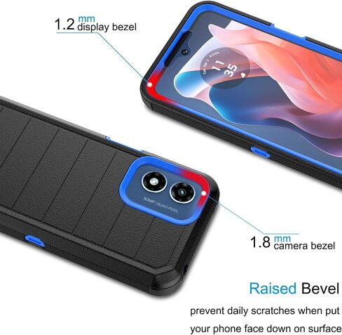 Tekcoo Case for Motorola Moto G Play 2024 [4G Network Only] with [Built-in Screen Protector] Holster Locking Belt Clip [Military Grade 12FT Drop Tested] Full Body Carrying Kickstand Cover [Orange] in Saudi Arabia