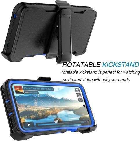 Tekcoo Case for Motorola Moto G Play 2024 [4G Network Only] with [Built-in Screen Protector] Holster Locking Belt Clip [Military Grade 12FT Drop Tested] Full Body Carrying Kickstand Cover [Orange] in Saudi Arabia