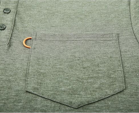 Little Beauty Men's Henley Shirts Waffle Knit Button Long Sleeve Shirts with Pocket in Kuwait