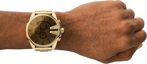 Diesel Men's Mega Chief Brown Leather Watch DZ4401 in Kuwait