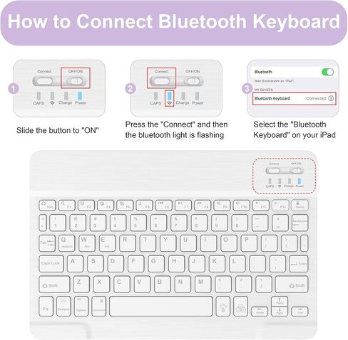 Soke for iPad (A16) 11th/10th Gen Case with Keyboard, Ocean Marble | For iPad 11/10.9 inch(2025/2022), 7 Color Backlight, Magnetic wireless Detachable Keyboard Case, Built-in Pencil Holder in Saudi Arabia