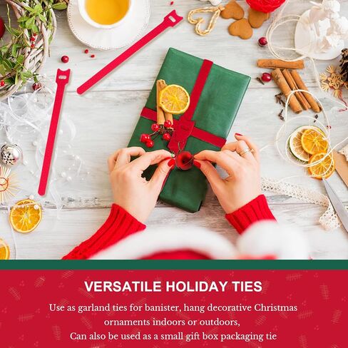 70 PCS Christmas Garland Ties Holiday Plant Cable Straps, Adjustable Xmas Decorative Nylon Reusable Hook and Loop Design, 7.87 Inch Long, Green in Saudi Arabia