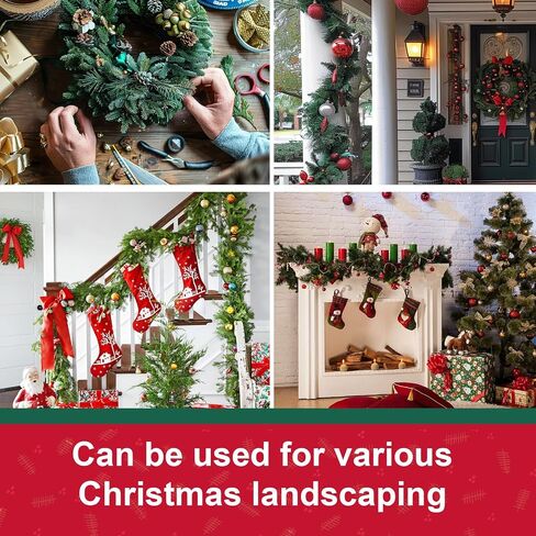 70 PCS Christmas Garland Ties Holiday Plant Cable Straps, Adjustable Xmas Decorative Nylon Reusable Hook and Loop Design, 7.87 Inch Long, Green in Saudi Arabia
