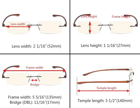 Eyekepper 8 Pack Blue Light Filter Glasses Rimless Computer Eyeglasses +0.00 in Kuwait