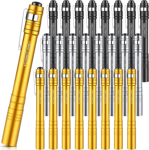 24 Pack LED Pen Lights Bulk, Pocket Flashlight with Clip, Aluminum Pen Flashlights Mini Pen Lights for Nurses Hospital Outdoor Camping Emergency Hiking (Multicolor) in Saudi Arabia