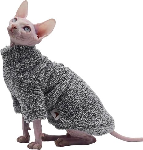 ملابس القطط من Sphynx، ملابس القطط الدافئة للخريف والشتاء بدون شعر، ملابس القطط لقطط ديفون ريكس، قطط الكورنيش والقطط الصغيرة (وردي، صغير) in Kuwait