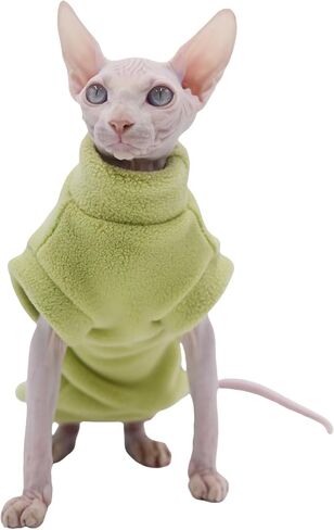 ملابس القطط من Sphynx، ملابس القطط الدافئة للخريف والشتاء بدون شعر، ملابس القطط لقطط ديفون ريكس، قطط الكورنيش والقطط الصغيرة (وردي، صغير) in Kuwait