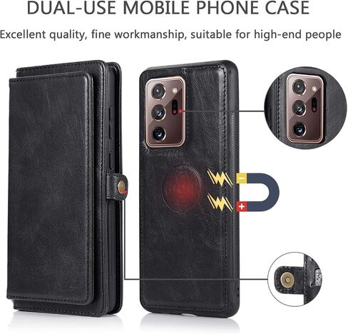 حالة الهاتف ASUWISH لـ Samsung Galaxy Note 20 Ultra Glaxay Note20 Plus 5G Wallet Detachable Cover with Screen Pretector Card Card Cell Notes 20ultra note20+ U+ 20+ Twenty Not Brown in Saudi Arabia