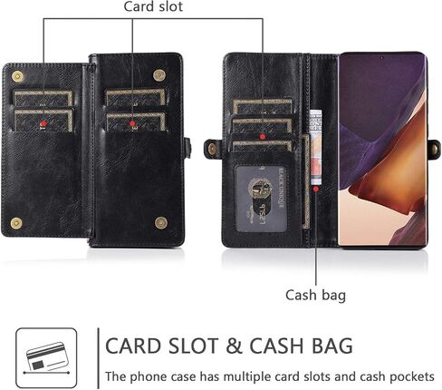 حالة الهاتف ASUWISH لـ Samsung Galaxy Note 20 Ultra Glaxay Note20 Plus 5G Wallet Detachable Cover with Screen Pretector Card Card Cell Notes 20ultra note20+ U+ 20+ Twenty Not Brown in Saudi Arabia