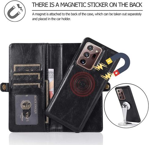 حالة الهاتف ASUWISH لـ Samsung Galaxy Note 20 Ultra Glaxay Note20 Plus 5G Wallet Detachable Cover with Screen Pretector Card Card Cell Notes 20ultra note20+ U+ 20+ Twenty Not Brown in Saudi Arabia