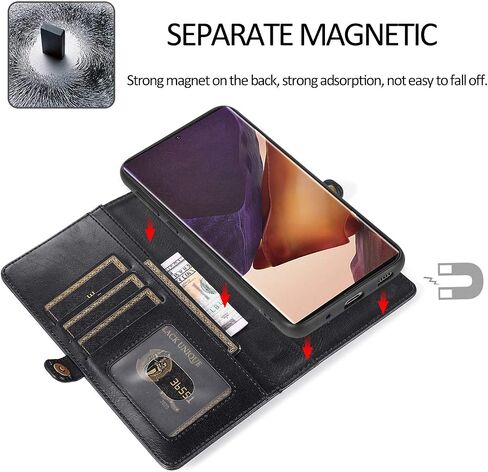 حالة الهاتف ASUWISH لـ Samsung Galaxy Note 20 Ultra Glaxay Note20 Plus 5G Wallet Detachable Cover with Screen Pretector Card Card Cell Notes 20ultra note20+ U+ 20+ Twenty Not Brown in Saudi Arabia