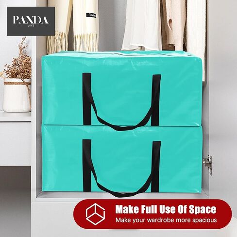 Extra Large Moving Bags with Zippers & Carrying Handles, Heavy-Duty Storage Tote for Space Saving Moving Storage, Fold Flat, Alternative to Box and Bin - 8 Pack, Semi-Transparent in Kuwait