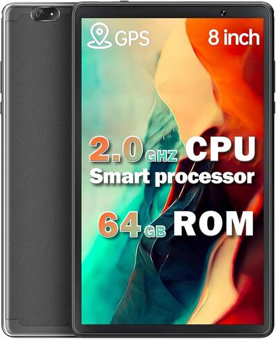 Tablet 8 inch, Android 14 Tablet with GPS Built in,12GB RAM 64GB ROM (1TB Expand), 8MP Camera, 2.0GHz Processor, 2.4GHz&5GHz Wi-Fi/BT5.0, FHD Screen Tablets for Gaming in Saudi Arabia