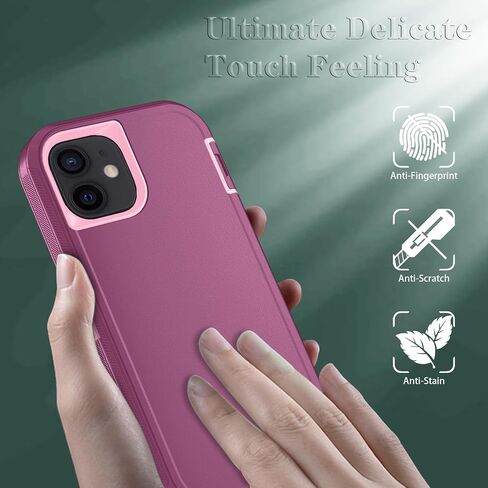 Phone Case for iPhone 12 Mini Case/iPhone 13 Mini Case with HD Screen Protector, Heavy Duty Shockproof & Dropproof 3-Layer Cover Phone Case for iPhone 12 Mini/13 Mini (PurpleSkyBlue) in Saudi Arabia