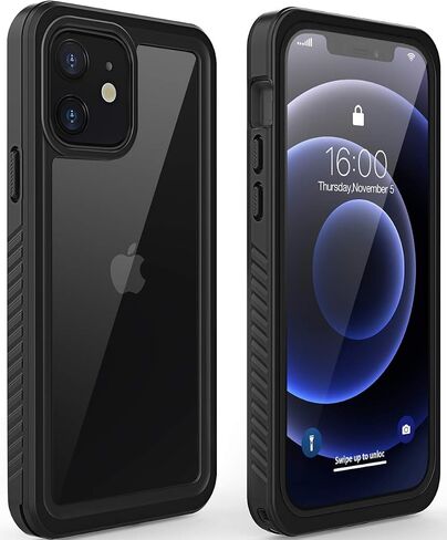 Diverbox for iPhone 12 Waterproof Case,Waterproof Shockproof Dustproof IP68 Full-Body Hard Case Built-in Screen Protector Underwater Outdoor Waterproof Cover for iPhone 12,6.1 in (Clear) in Saudi Arabia