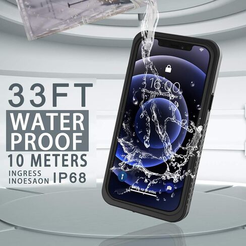Diverbox for iPhone 12 Waterproof Case,Waterproof Shockproof Dustproof IP68 Full-Body Hard Case Built-in Screen Protector Underwater Outdoor Waterproof Cover for iPhone 12,6.1 in (Clear) in Saudi Arabia