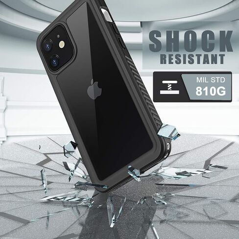 Diverbox for iPhone 12 Waterproof Case,Waterproof Shockproof Dustproof IP68 Full-Body Hard Case Built-in Screen Protector Underwater Outdoor Waterproof Cover for iPhone 12,6.1 in (Clear) in Saudi Arabia