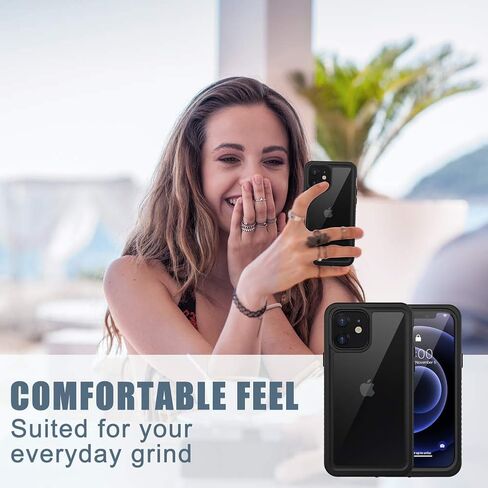 Diverbox for iPhone 12 Waterproof Case,Waterproof Shockproof Dustproof IP68 Full-Body Hard Case Built-in Screen Protector Underwater Outdoor Waterproof Cover for iPhone 12,6.1 in (Clear) in Saudi Arabia