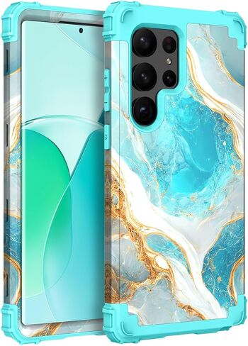 Hocase for Galaxy S23 Ultra Case, Shockproof Heavy Duty Hard Plastic+Soft Silicone Rubber Bumper Hybrid Dual-Layer Protective Case for Samsung Galaxy S23 Ultra 6.8" 2023 - Mandala in Galaxy in Kuwait