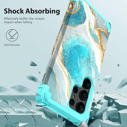 Hocase for Galaxy S23 Ultra Case, Shockproof Heavy Duty Hard Plastic+Soft Silicone Rubber Bumper Hybrid Dual-Layer Protective Case for Samsung Galaxy S23 Ultra 6.8" 2023 - Mandala in Galaxy in Kuwait