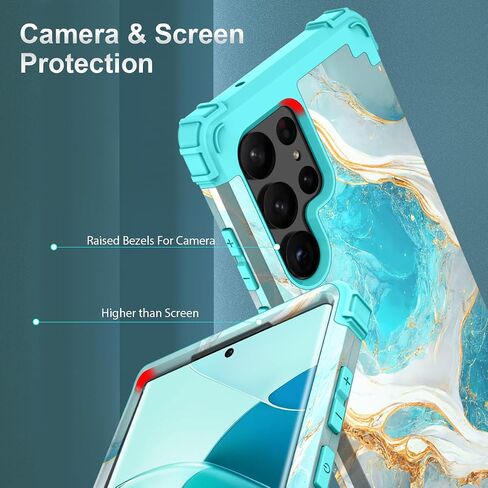 Hocase for Galaxy S23 Ultra Case, Shockproof Heavy Duty Hard Plastic+Soft Silicone Rubber Bumper Hybrid Dual-Layer Protective Case for Samsung Galaxy S23 Ultra 6.8" 2023 - Mandala in Galaxy in Kuwait