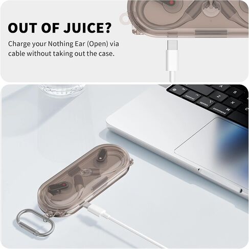 for Nothing Ear (Open) Case Cover, Transparent and Protective Clear TPU Case Compatible for Nothing Ear (Open) Charging Headphones with Keychain (Clear) in Saudi Arabia