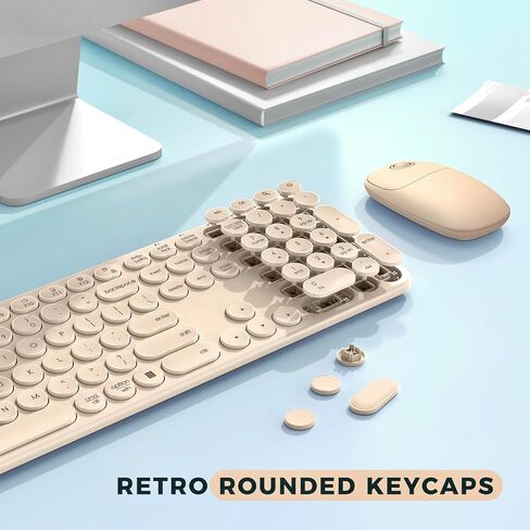 seenda Wireless Keyboard and Mouse, USB & Type C 2-in-1 Receiver, Full Size Green Wireless Keyboard Mouse Combo, Compatible for Windows 7/8/10/11, MacBook Pro/Air, Laptop, Desktop, PC - Mint Green in Saudi Arabia