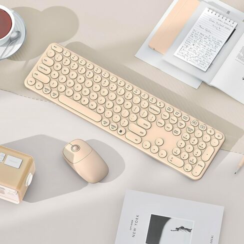 seenda Wireless Keyboard and Mouse, USB & Type C 2-in-1 Receiver, Full Size Green Wireless Keyboard Mouse Combo, Compatible for Windows 7/8/10/11, MacBook Pro/Air, Laptop, Desktop, PC - Mint Green in Saudi Arabia