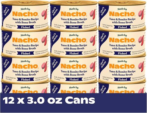 Made by Nacho Chef's Selects Adult Wet Cat Food Flaked Fish Recipe Variety Pack 12 Pack (3 oz) in Saudi Arabia