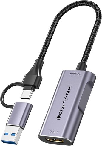 USB 3.0 Audio Video Capture Card with Microphone 4K30HZ HD Loop Output, 1080p 60fps Video Recorder for Streaming Video Game Capture for Cell Phones/DSLR Cameras / PS5 / Xbox/PC in Saudi Arabia