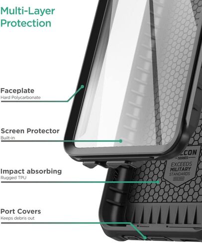 Encased 2-in-1 Belt Combo for Moto G Stylus 5G 2022 Case with Holster Clip Phone Pouch and Screen Protector (Black) in Saudi Arabia