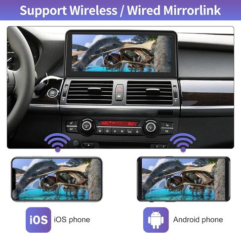 Road Top 12.3 بوصة شاشة لمس السيارة اللاسلكية CarPlay Android Auto لسيارة BMW X5 X6 Series E70/E71 2009-2013 سنة مع نظام CIC، مستقبل راديو الوسائط المتعددة ستيريو للسيارة in Kuwait