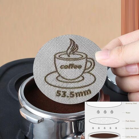 Espresso Puck Screen for 54mm Portafilter Basket, 1.7mm Thickness Made with 316 Stainless Steel, Coffee Machine Reusable Filter for Barista Accessories (54mm *2） in Saudi Arabia