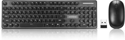 Wireless Keyboard and Mouse Combo, Full Size Compact Quiet Wireless Keyboard and Mouse Set 2.4G Ultra-Thin Sleek Design for Windows, Computer, Desktop, PC, Notebook, Laptop,Round Keys Pink-Colorful in Saudi Arabia