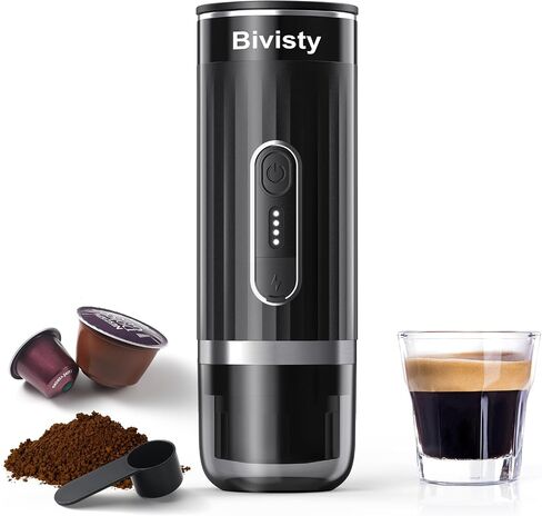 Portable Espresso Maker, Wireless Self-heating, Mini Coffee Maker, 80ml Water Tank, Ground Coffee Compatible with Nespresso & Dolce Gusto for Travel, Camping, Hiking, Office (Green) in Saudi Arabia