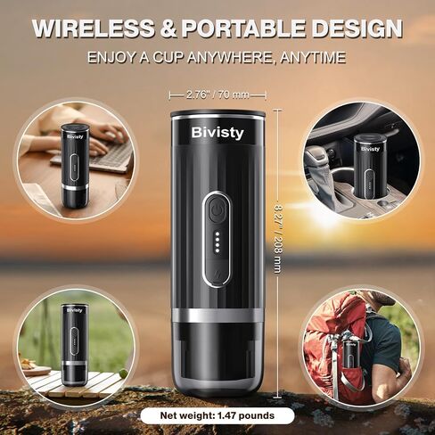 Portable Espresso Maker, Wireless Self-heating, Mini Coffee Maker, 80ml Water Tank, Ground Coffee Compatible with Nespresso & Dolce Gusto for Travel, Camping, Hiking, Office (Green) in Saudi Arabia