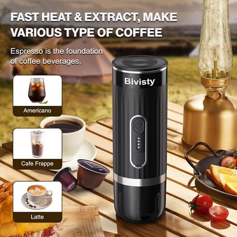 Portable Espresso Maker, Wireless Self-heating, Mini Coffee Maker, 80ml Water Tank, Ground Coffee Compatible with Nespresso & Dolce Gusto for Travel, Camping, Hiking, Office (Green) in Saudi Arabia