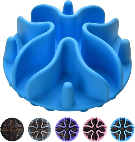 إدراج أوعية تغذية بطيئة للكلاب، إدراج تغذية بطيئة للكلاب من السيليكون مع أكواب شفط قوية مثالية لأوعية الكلاب المصنوعة من الزجاج والسيراميك المصنوعة من الفولاذ المقاوم للصدأ (أسود، حجم صغير) in Kuwait