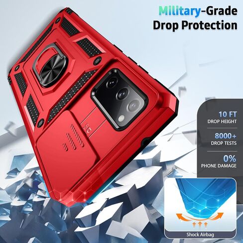 Weycolor for Samsung Galaxy S20 FE 5G Case with Camera Lens Cover, HD Screen Protector, 10 FT Military Grade Drop Protection, Magnetic Ring Holder Kickstand Protective Phone Case, Black in Saudi Arabia