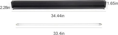 REPTI ZOO 8W Reptile T5 HO UVB Lighting Combo Kit, Light Fixture Reptile Terrarium Hood, with detachable curved reflector and 1pc Desert 10.0 UVB T5 Lamp, ETL certificated in Kuwait