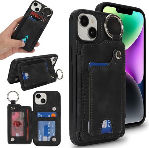 Case for iPhone 12 Pro Max Phone Case مع حامل بطاقة ائتمان حلقة المفاتيح للنساء ، للحصول على محفظة Iphone 12 Pro Max Leather مع فتحات بطاقة Kickstand Former for Men- teal in Kuwait