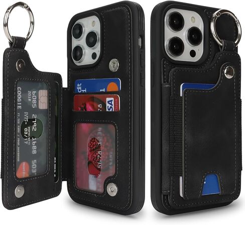 Case for iPhone 12 Pro Max Phone Case with Keychain Ring Credit Card Holder for Women, for iPhone 12 Pro Max Leather Case Wallet with Kickstand Card Slots Fashionable Case for Men- Blue in Kuwait