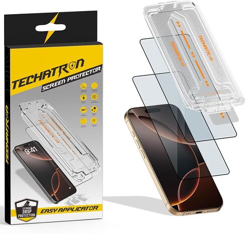 Tempered Glass for iPhone 16 Pro Screen Protector, Easy Install, 9H+ Hardness, Edge to Edge Coverage, Thin & Ultra Clear, Easy Applicator, Pack of 2 in Saudi Arabia