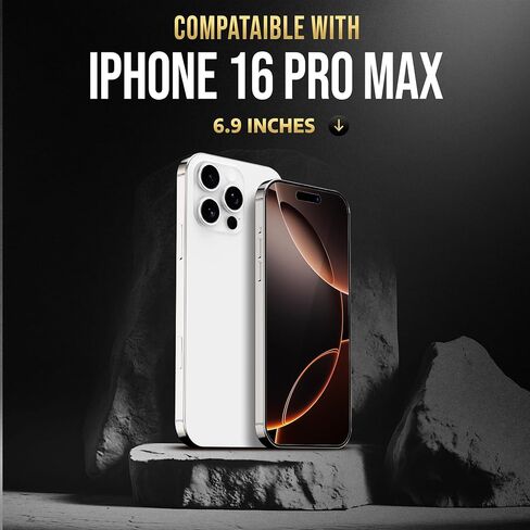 Tempered Glass for iPhone 16 Pro Screen Protector, Easy Install, 9H+ Hardness, Edge to Edge Coverage, Thin & Ultra Clear, Easy Applicator, Pack of 2 in Saudi Arabia