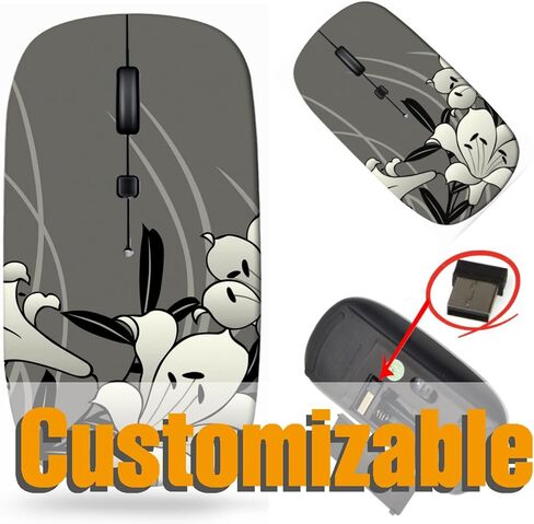 maizi Wireless Mouse Cute for PC Computer Chromebook Notebook, Wireless Mice Cute Image ID: 31769132 White Yellow and Pink Lightweight 2.4G with USB Receiver Product of USA in Saudi Arabia