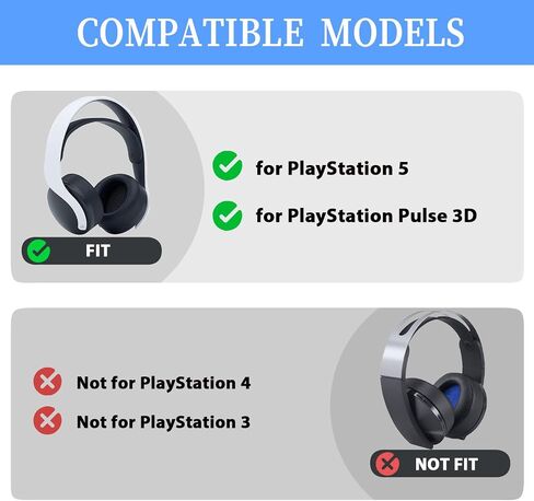 Pulse 3D Earpads Cushions استبدال Sony PlayStation 5 سماعة Pulse 3D PS5 ، وسادات الأذن PS5 PS5 Goling Ear Aycions ، وملحقات أكواب الأذن مع رغوة عزل الضوضاء (أسود) in Kuwait